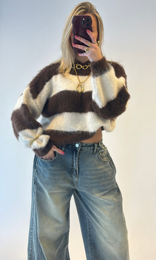 Ambika soft striped knit - beige