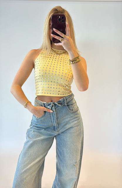Studs tanktop - butteryellow