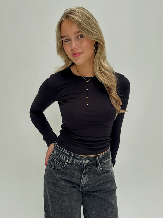 By Izi top longsleeved - zwart