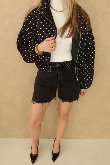 Queenheart short - denim zwart