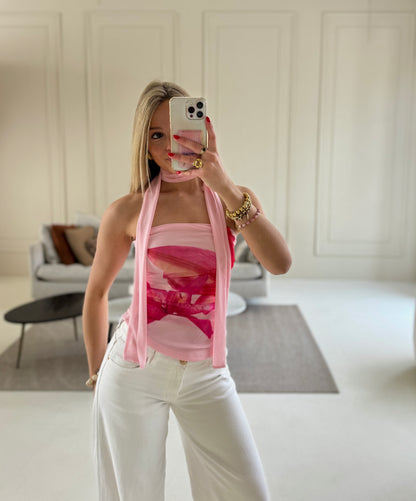 Sunset scarf top - pink