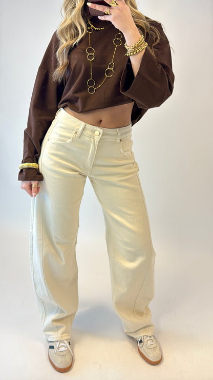 Barrel jeans - beige Queenhearts