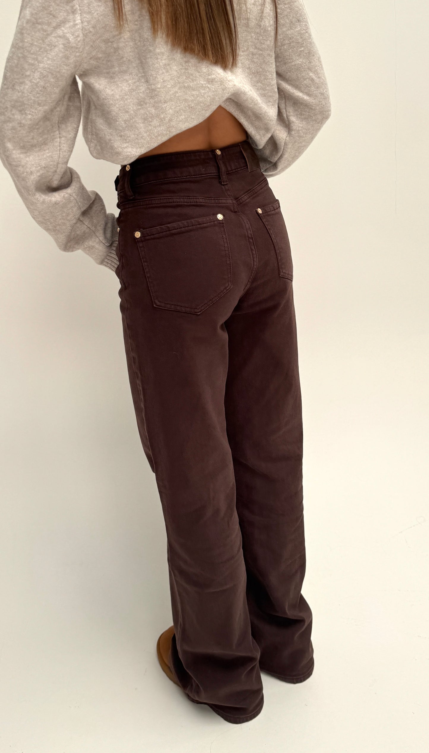 Wide leg jeans Queenhearts - bruin 3368-C
