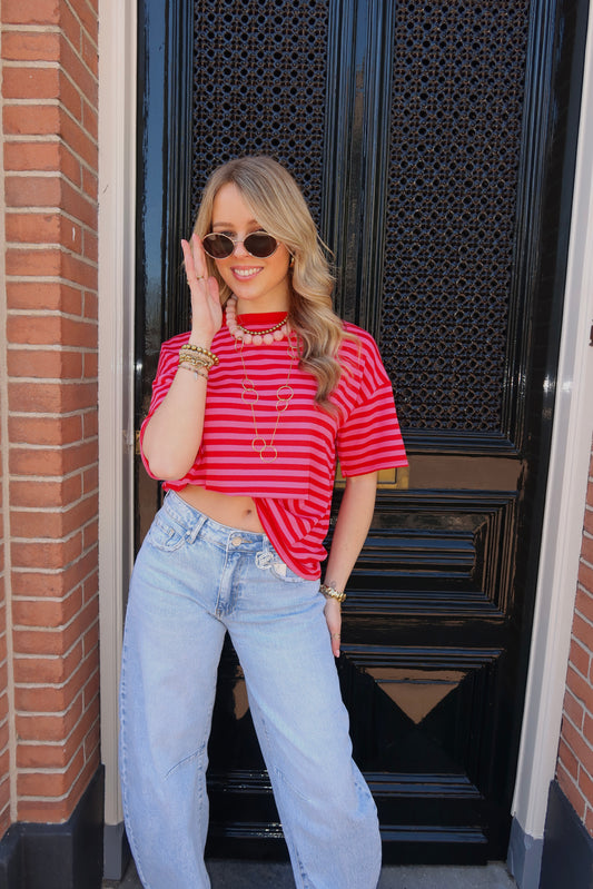 Meggie striped shirt - rood
