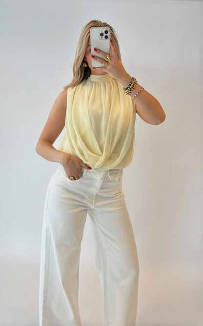 Donna halter top - butteryellow