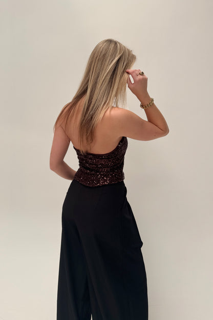 Sparkle halter top - bruin