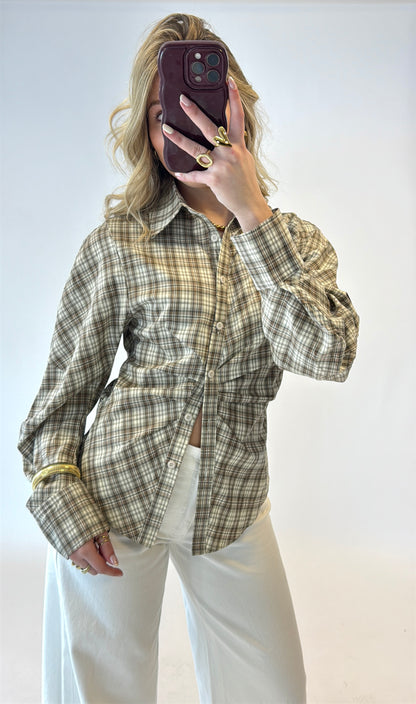 Tess tailored blouse - earthgreen