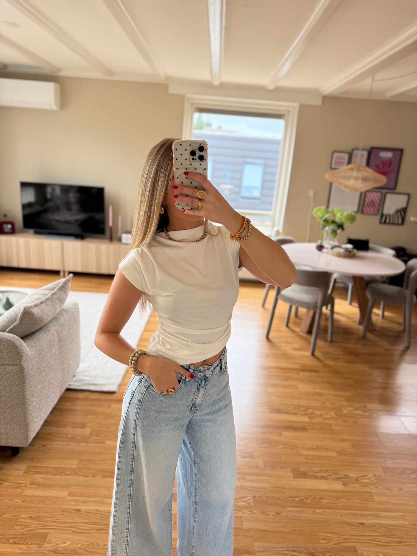 Draped top - wit