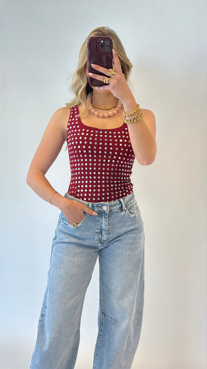 Studs body - bordeaux rood