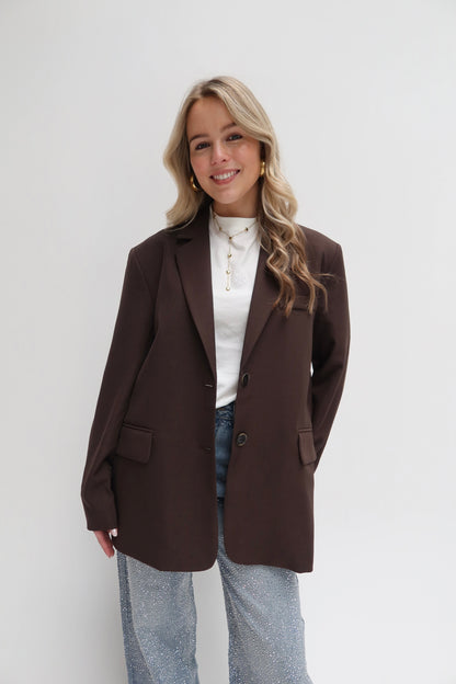 Mikky split blazer - bruin