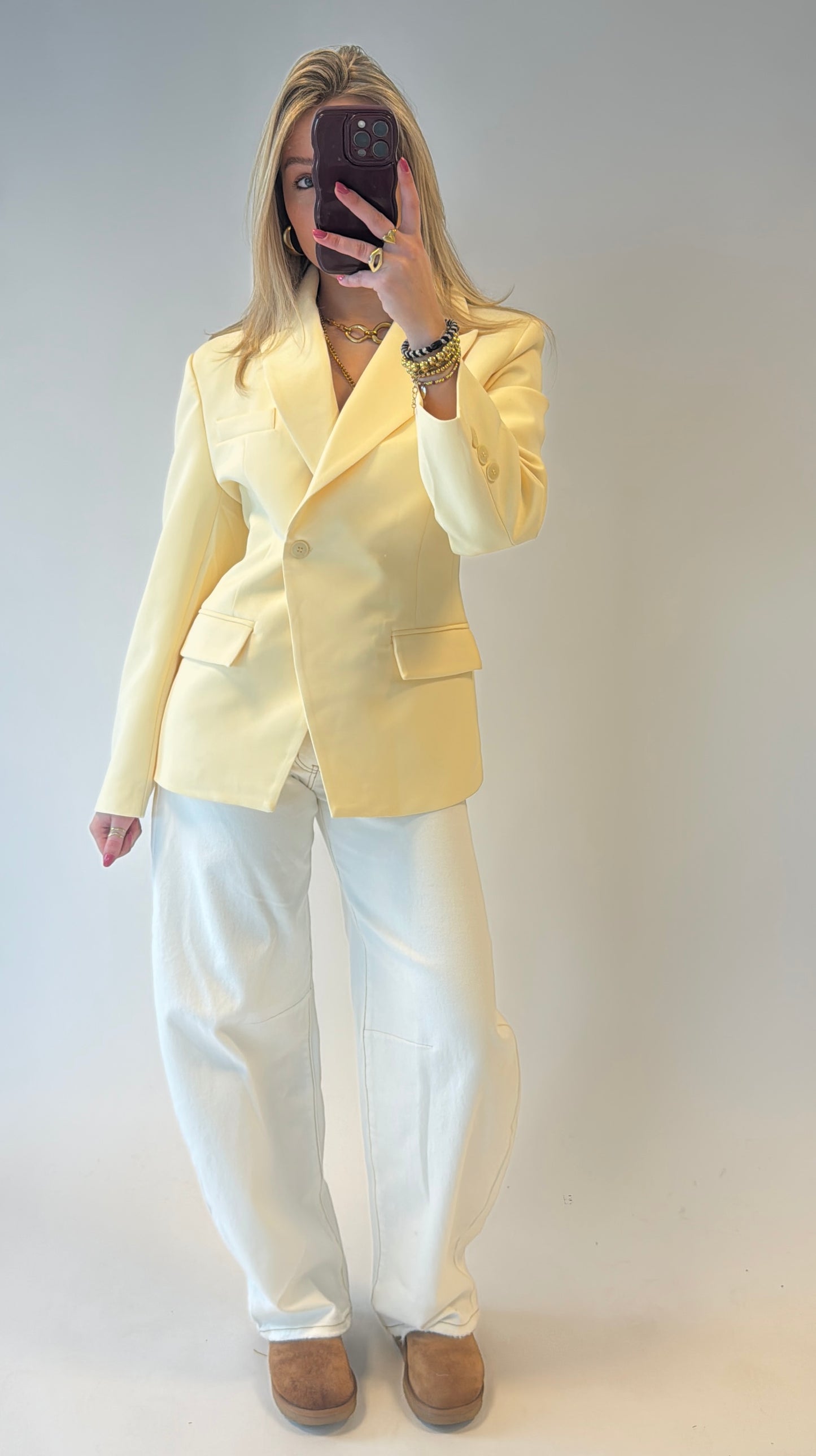 Tailored blazer - butteryellow