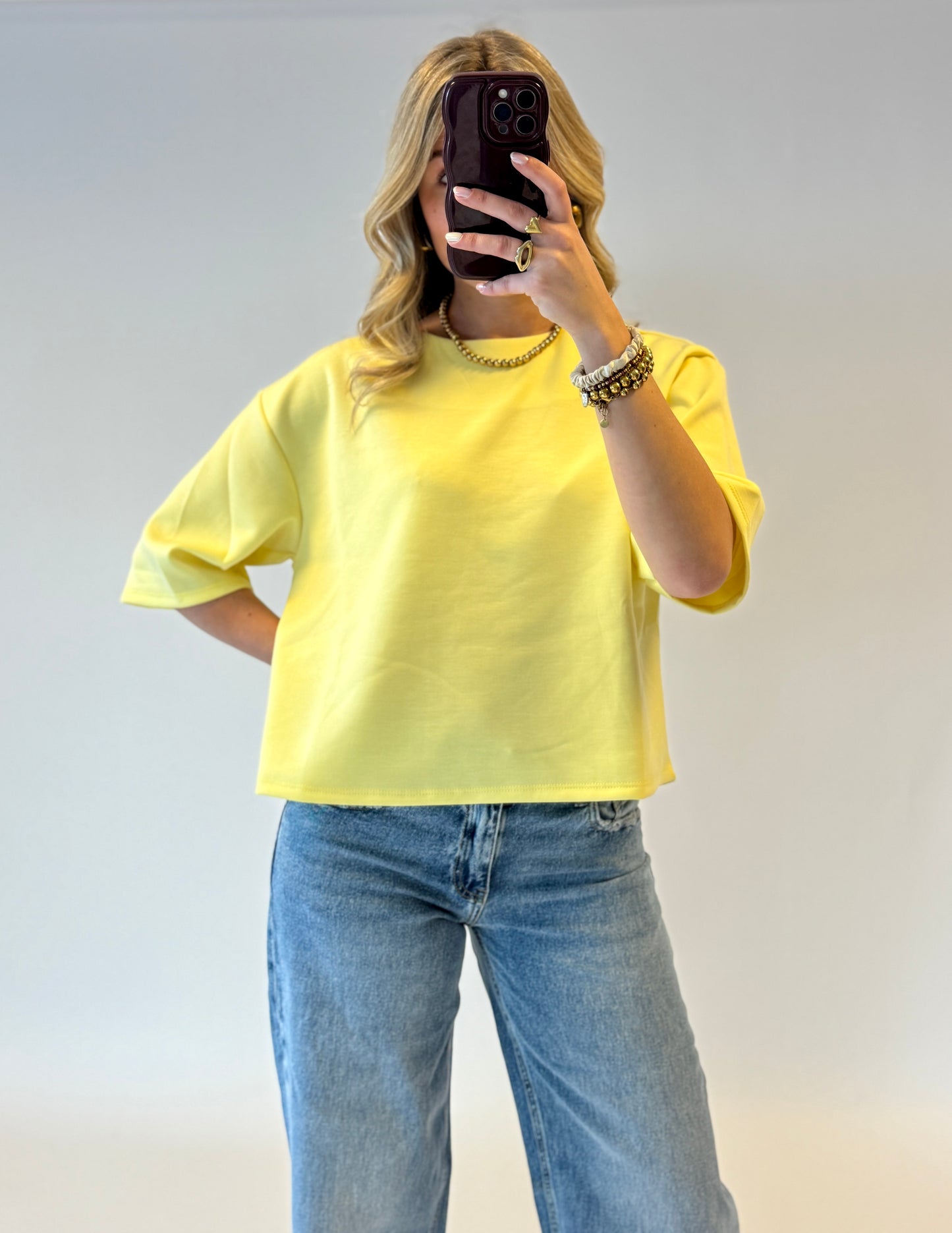 Nora basic shirt - geel