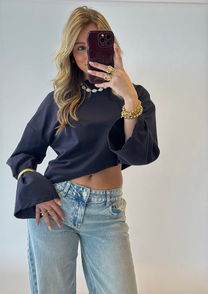 Lana longsleeve top - navy
