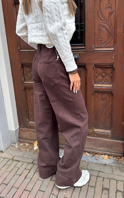 Wide leg jeans redial - bruin