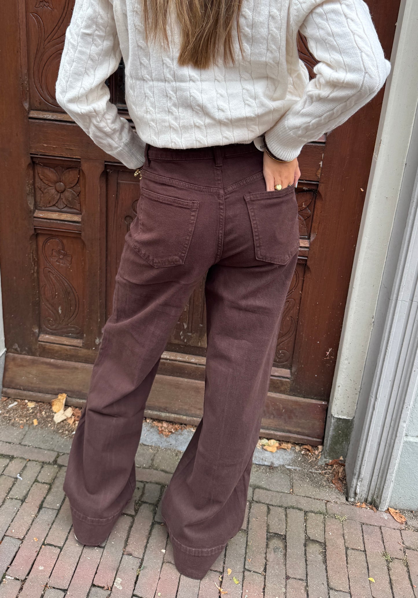 Wide leg jeans redial - bruin