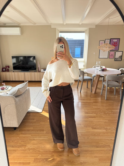 Wide leg pantalon - bruin