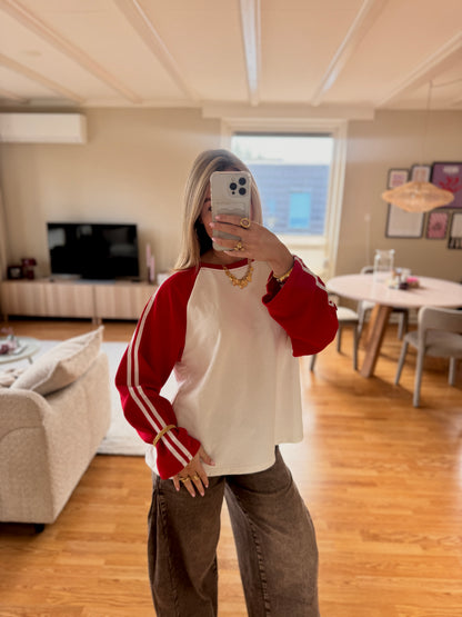 Baseball longsleeved top - rood