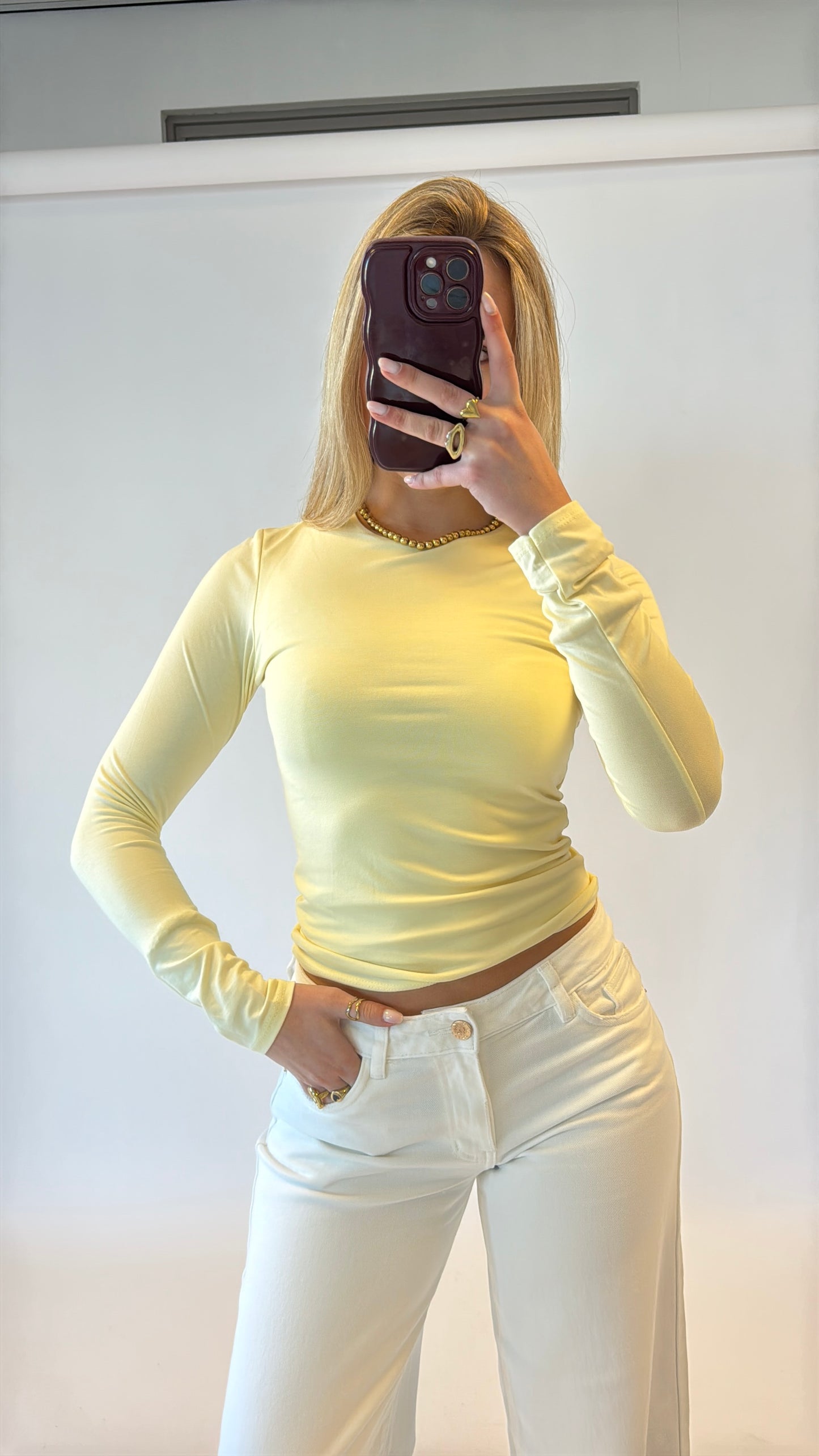 By Izi top longsleeved - butteryellow