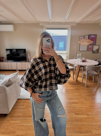 Faye checkered blouse - blauw