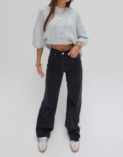 Queenheart jeans wide leg - zwart 3636-7