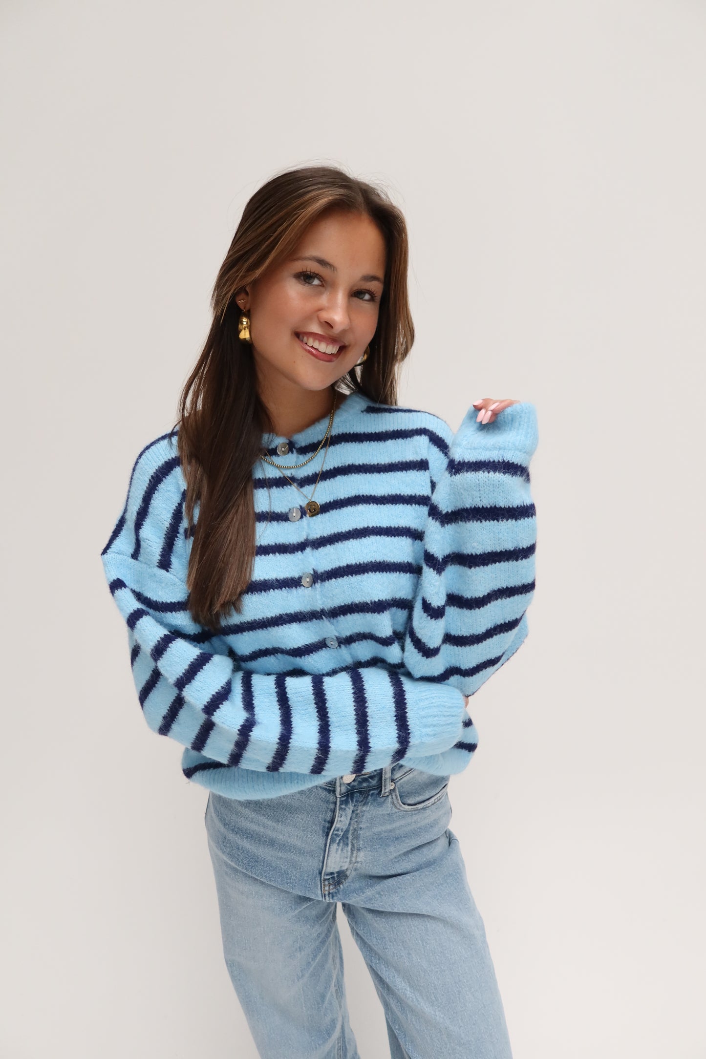 Lola striped cardigan - blauw