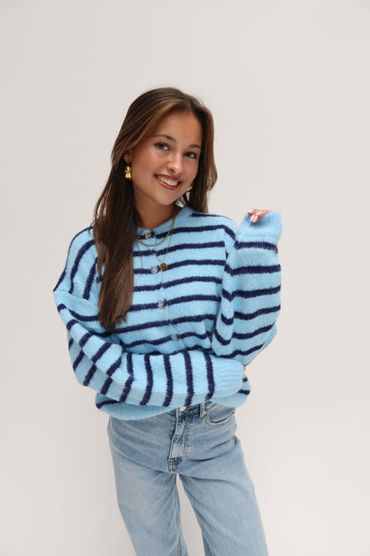 Lola striped cardigan - blauw