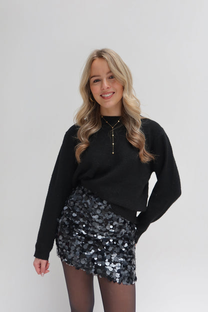 Paris pailletten skirt - zwart