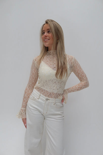 Lily lace top - beige