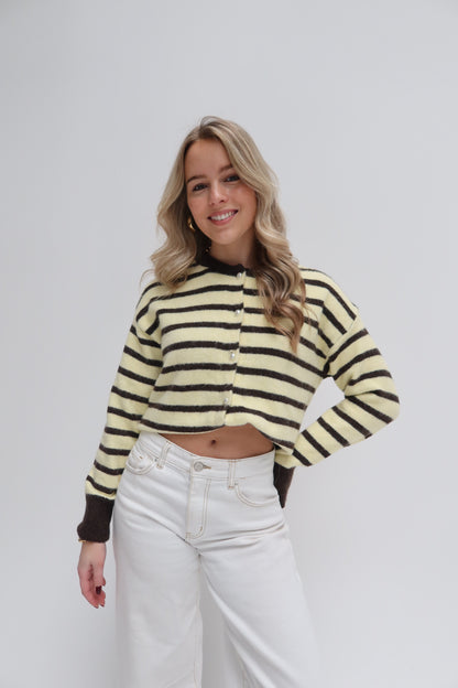 Leya cardigan - bruin/geel