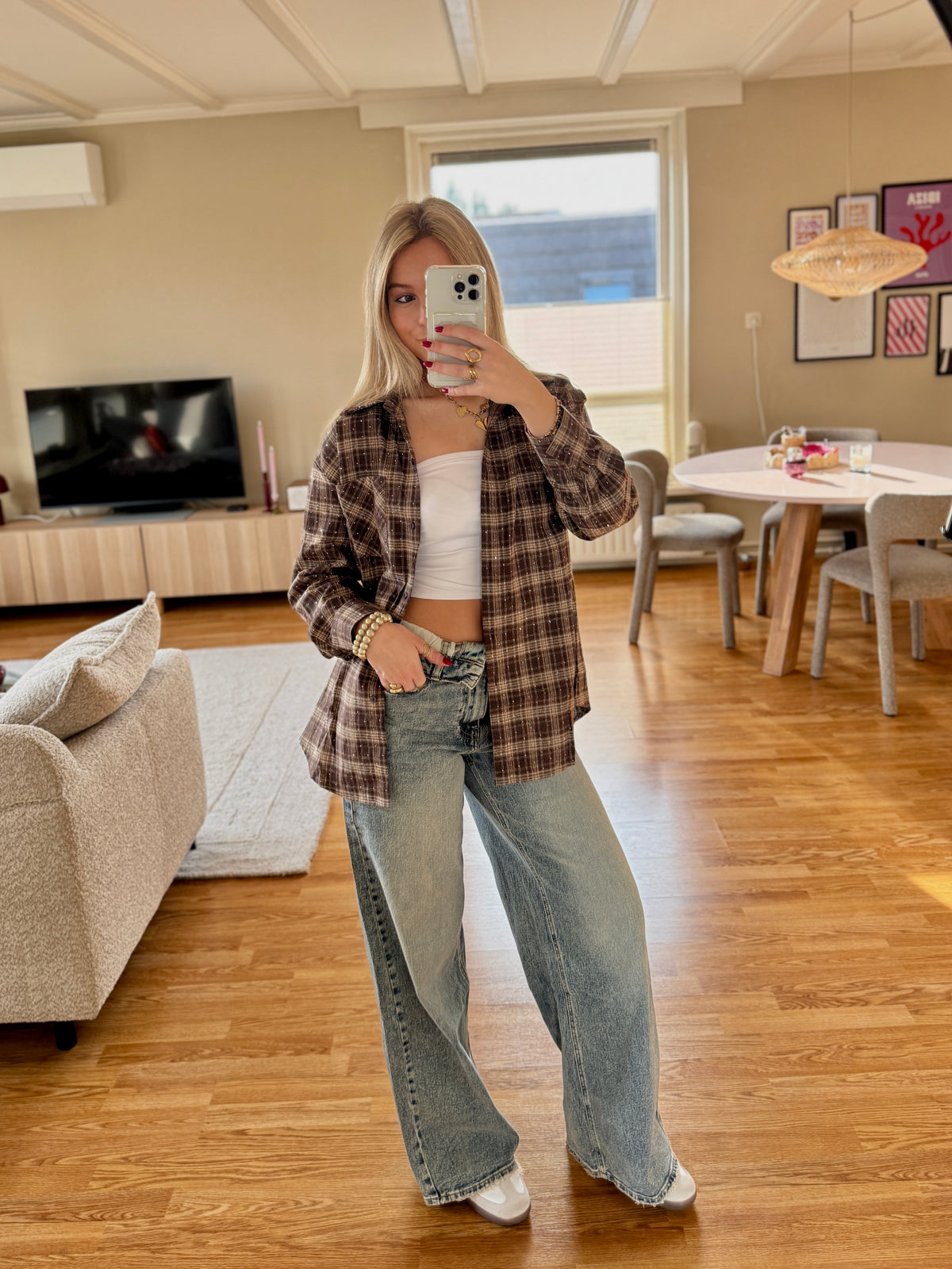 Lydia oversized blouse - bruin