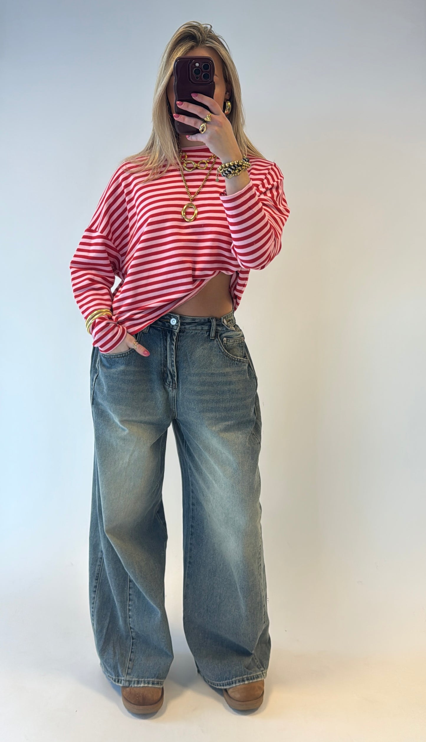 Leah longsleeve top - roze