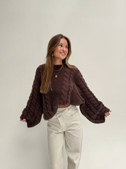 Lauren kabel knit - bruin