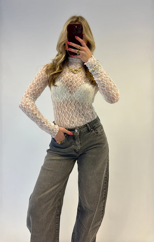 Ivy lace top - wit