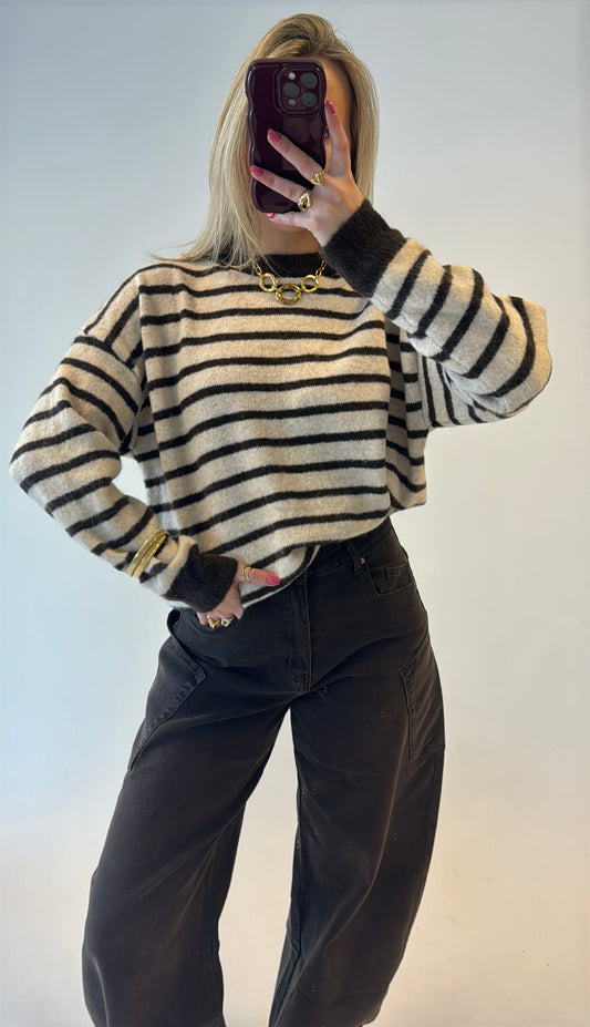 Linn striped knit - bruin