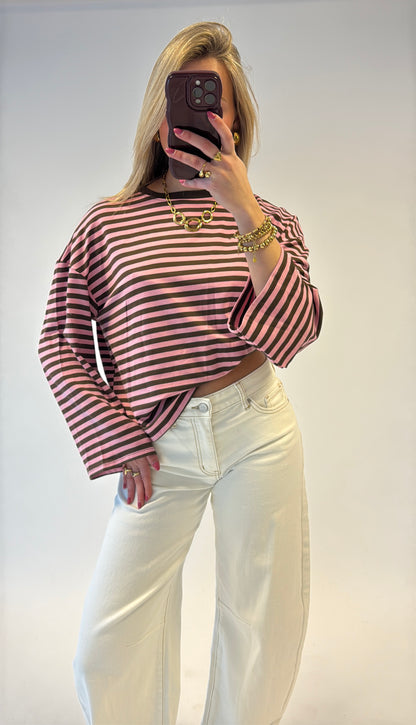 Classic stripes longsleeved top - roze