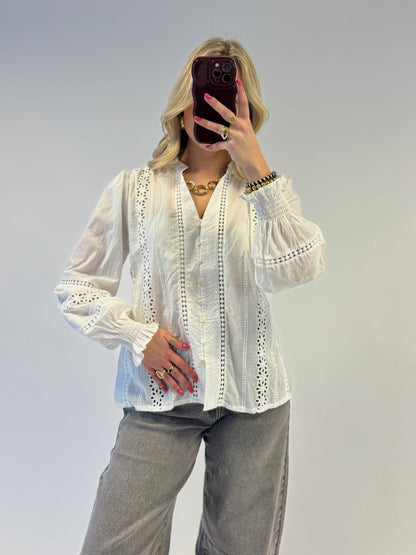 Broderie blouse - wit