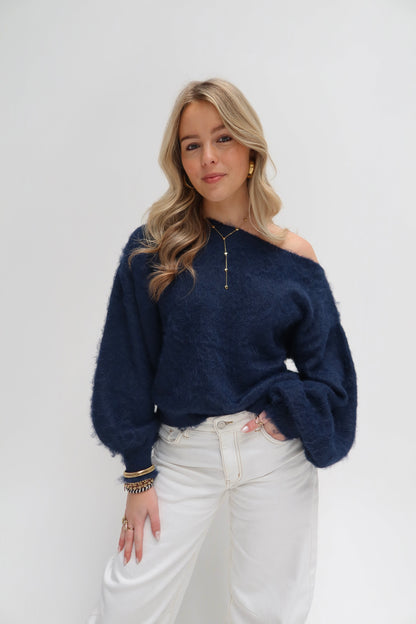 Quinty offshoulder knit - navy