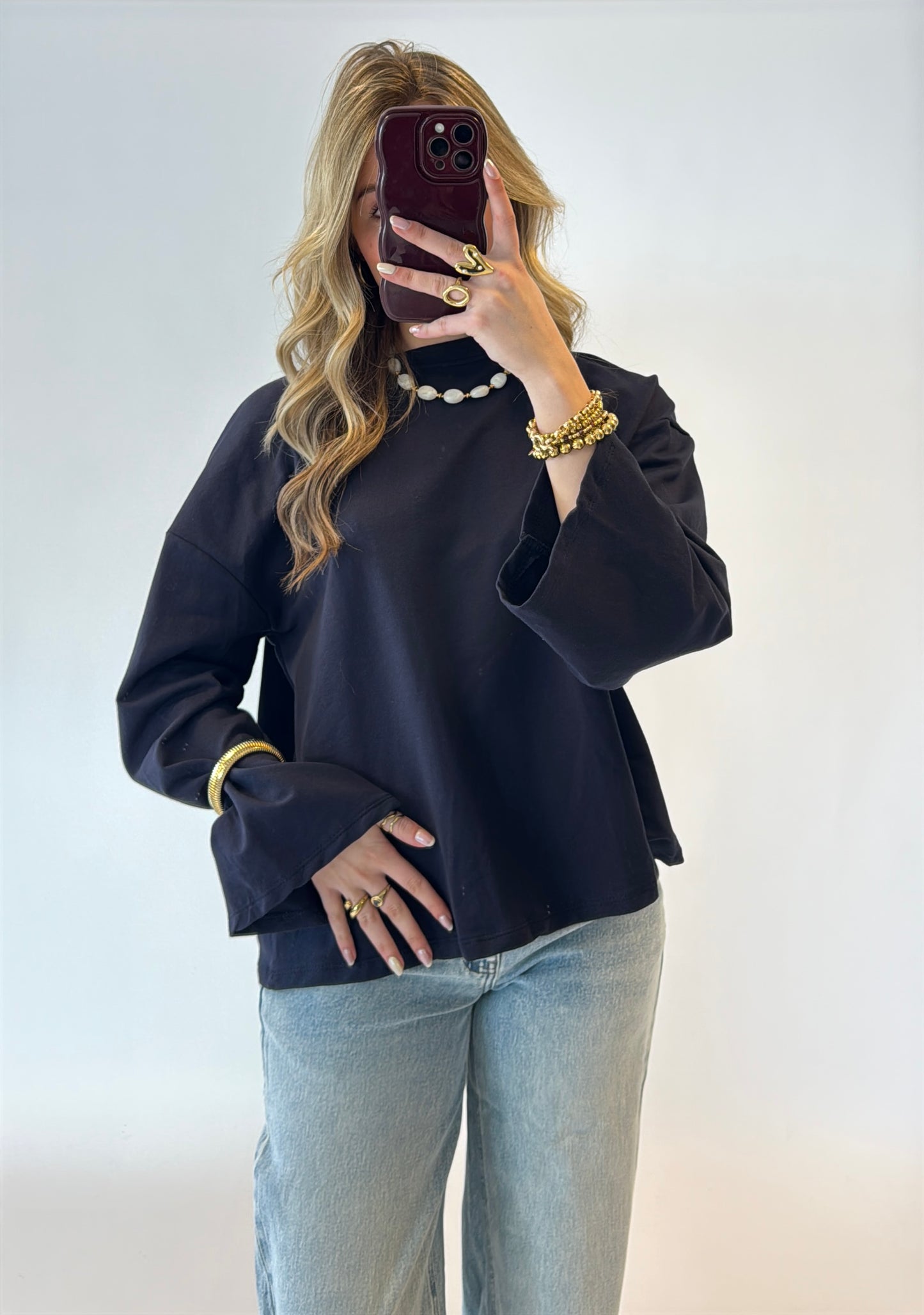 Lana longsleeve top - navy