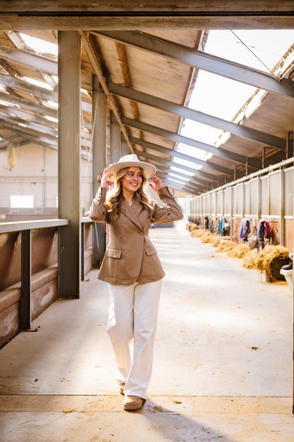 Liva getailleerde blazer - camel
