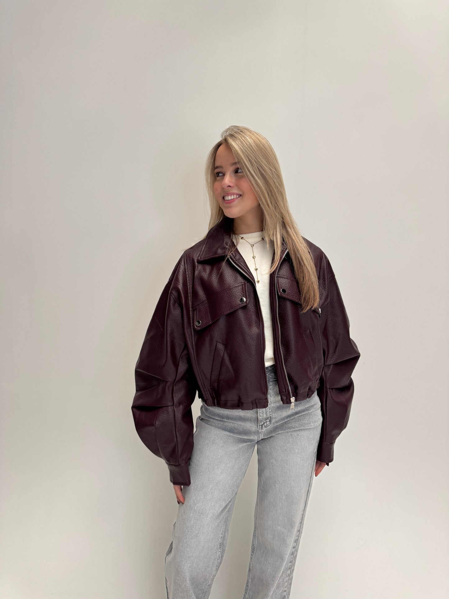 Roxy leatherlook jacket - bordeaux