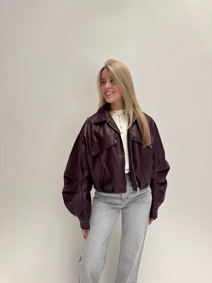 Roxy leatherlook jacket - bordeaux