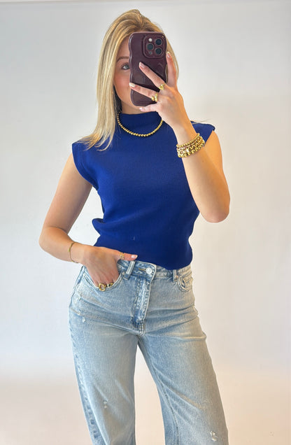 Lou top - cobaltblauw