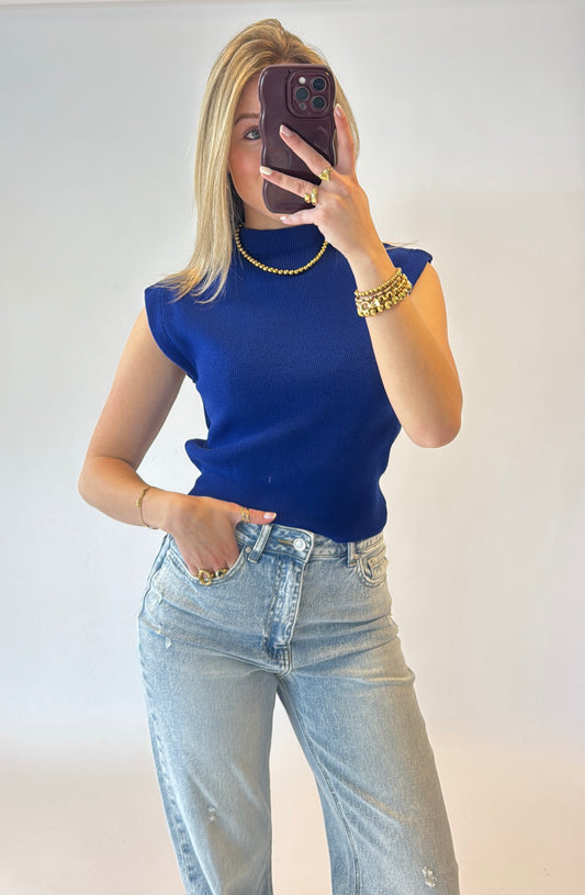 Lou top - cobaltblauw