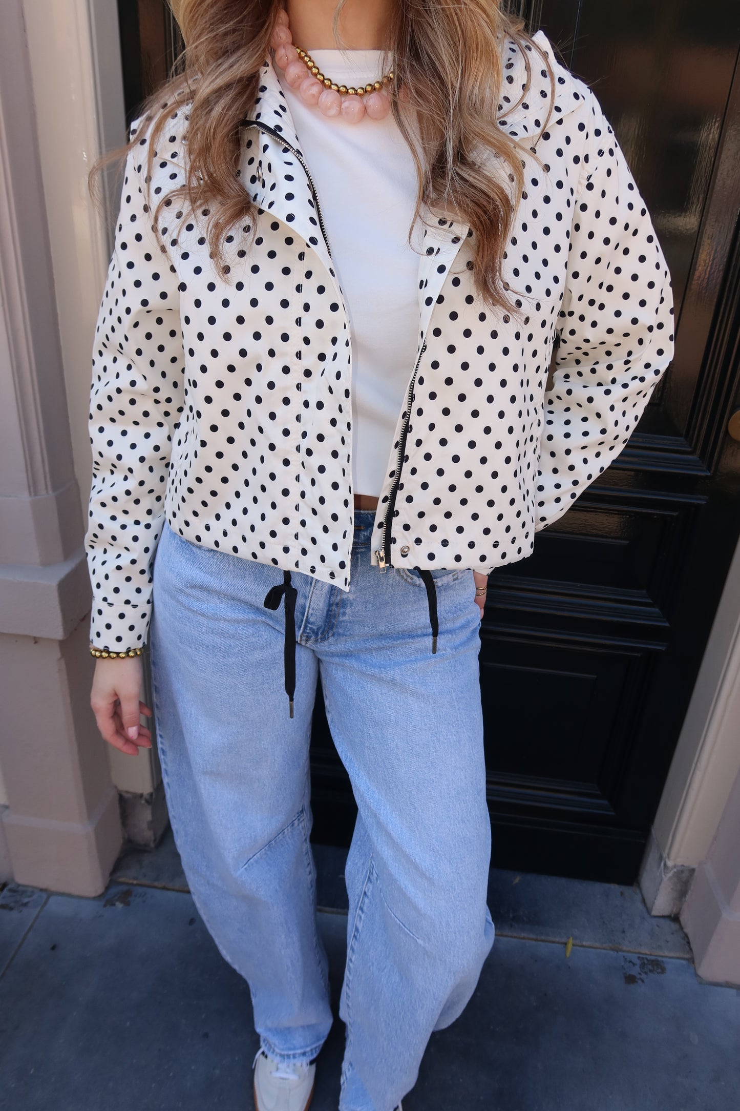 Minte polka dot jacket