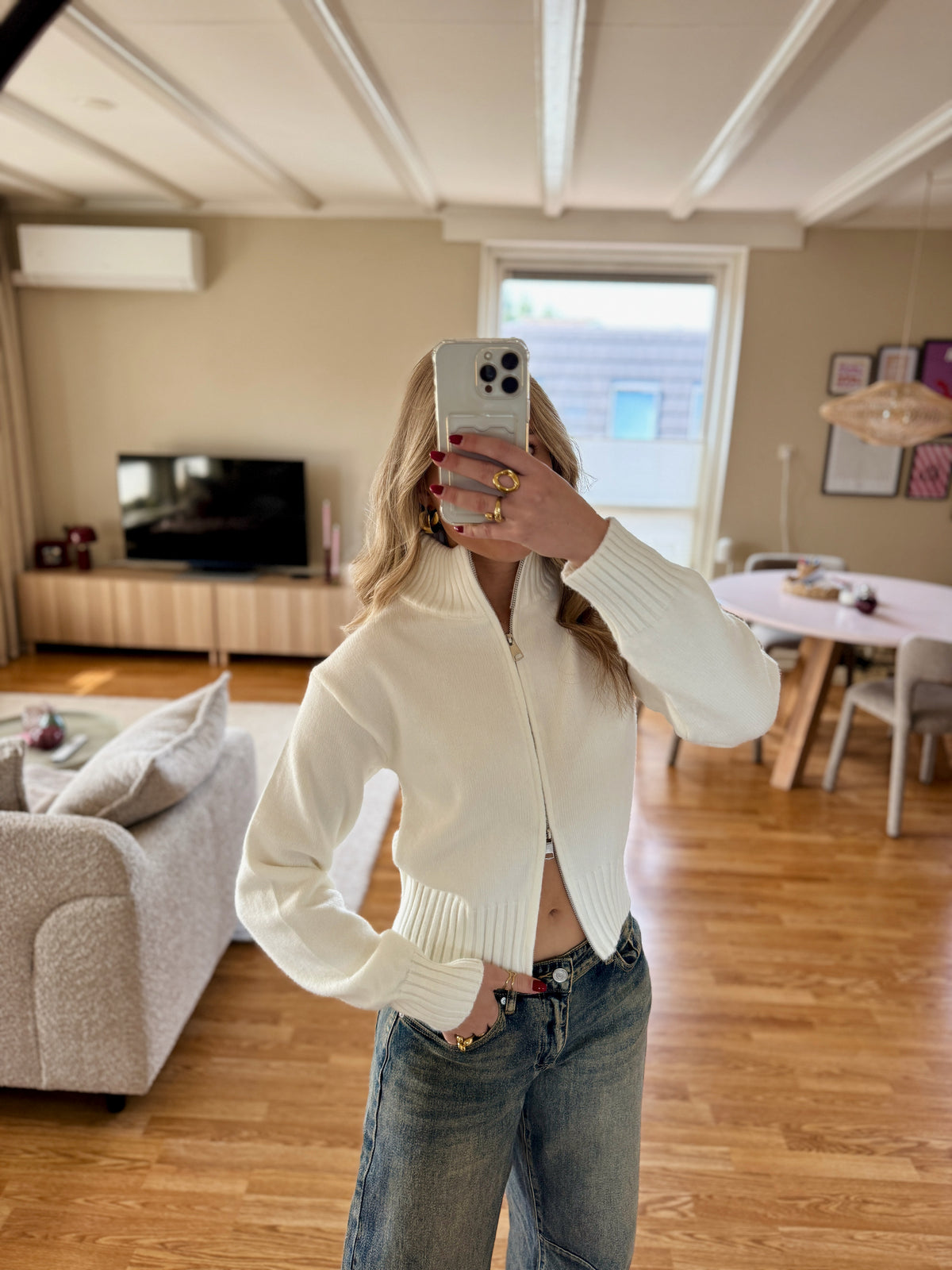 Daisy cardigan - offwhite