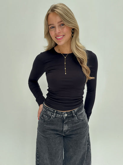 By Izi top longsleeved - zwart