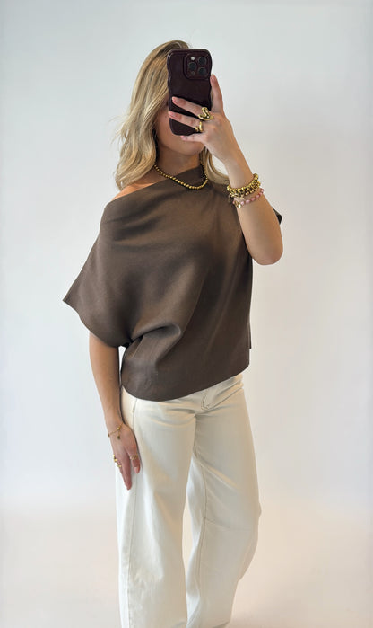 Cassie offshoulder top - bruin