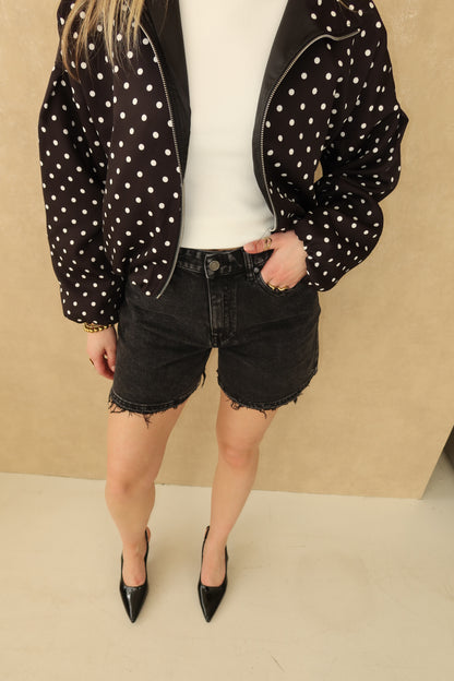 Queenheart short - denim zwart