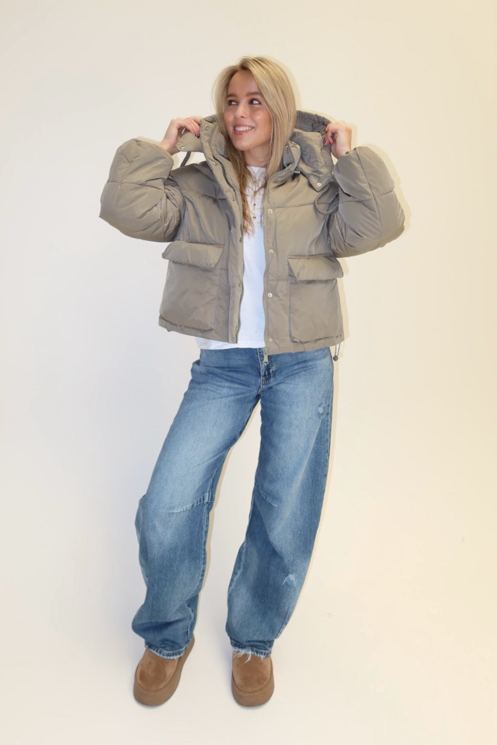 Winter puffer jacket - groen