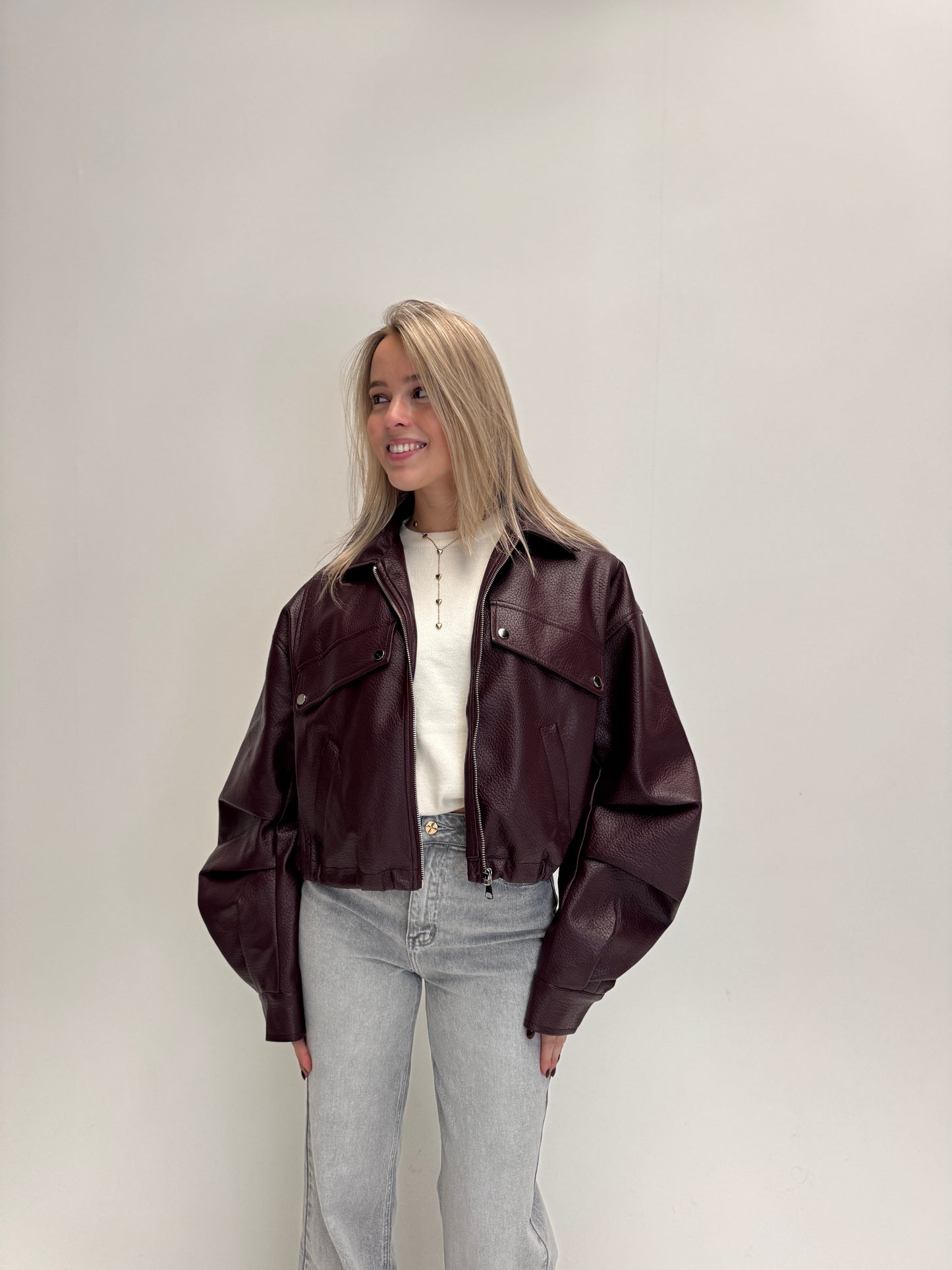 Roxy leatherlook jacket - bordeaux